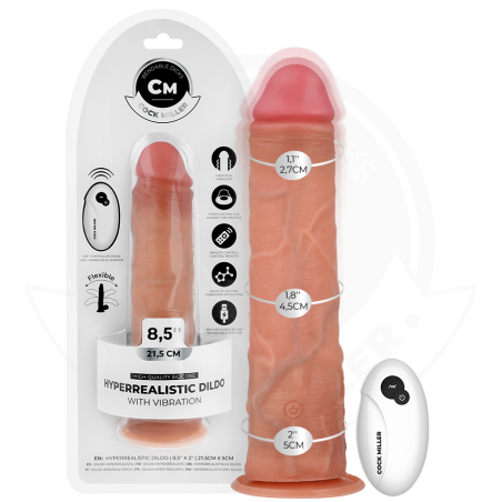 COCK MILLER | Realistic Vibrating Dildo With Suction Cup And Remote Control - 21,5cm
