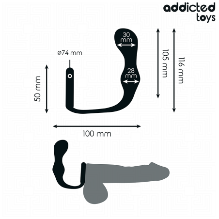 ADDICTED TOYS | Silicone Anal Plug With Cock Ring - Model 3