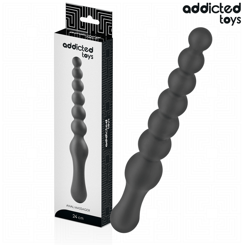ADDICTED TOYS | Double Anal Silicone Massager 24cm - Black