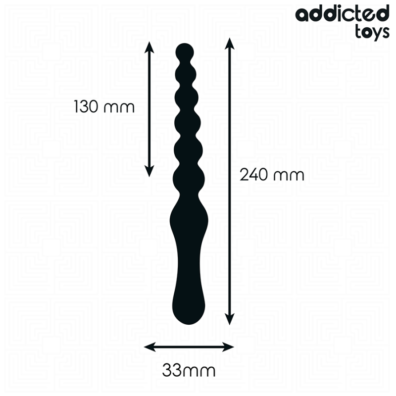ADDICTED TOYS | Διπλός Πρωκτικός Massager Σιλικόνης 24cm - Μαύρος