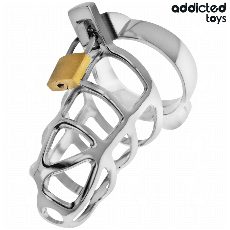 ADDICTED TOYS | LOCKED | Silver Lock - Μεταλλικό Cock Cage - Medium