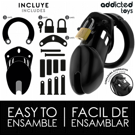 ADDICTED TOYS | LOCKED | OBSIDIAN Hold Cock Cage - Medium