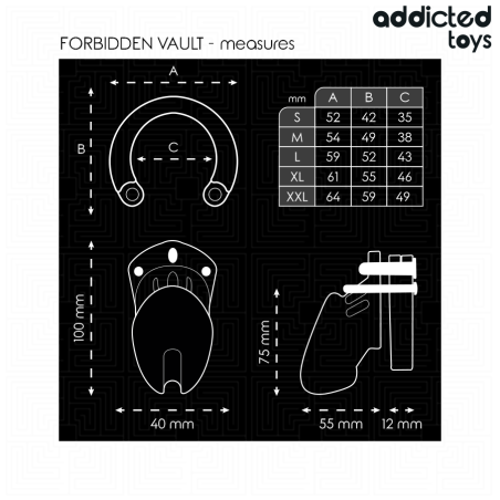 ADDICTED TOYS | LOCKED | Forbidden Vault Cock Cage - 10cm