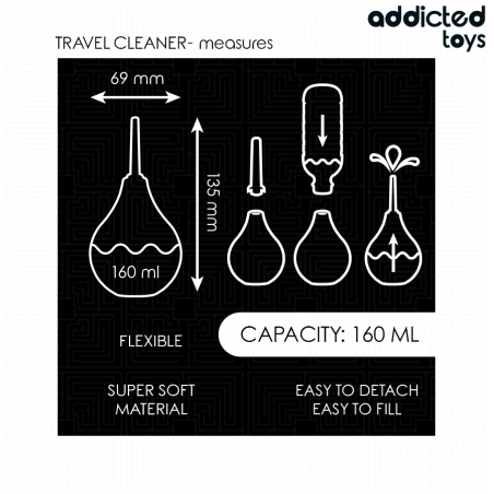ADDICTED TOYS | Travel Silicone Anal Enema Size Medium - 160ml