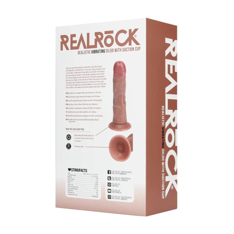 Vibrating Regular Curved Cock - 15,5 cm - Tan