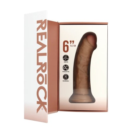 Vibrating Regular Curved Cock - 15,5 cm - Tan