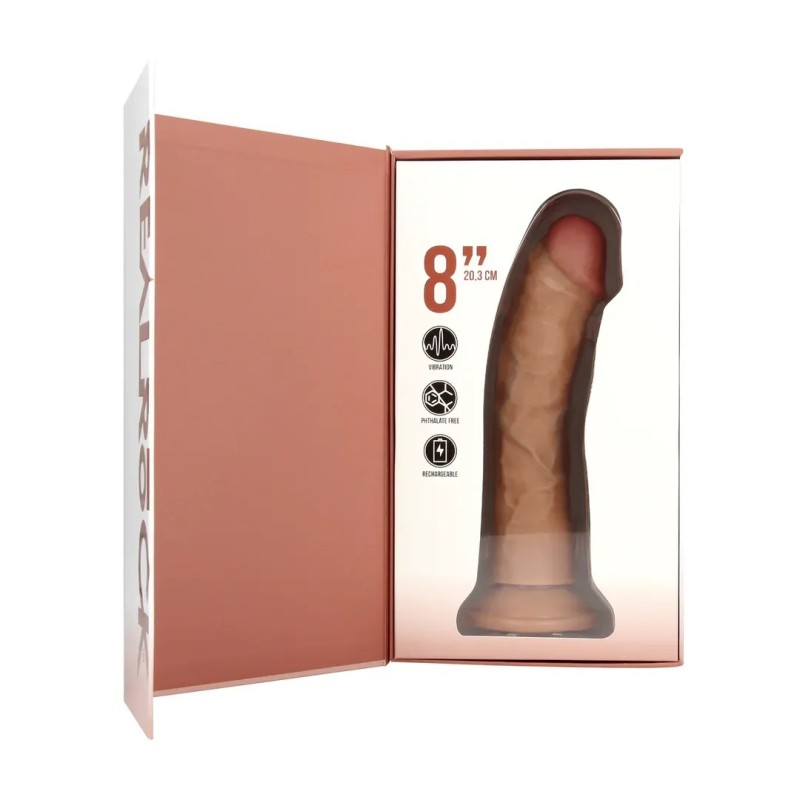 Vibrating Regular Curved Cock 20,5 cm - Tan