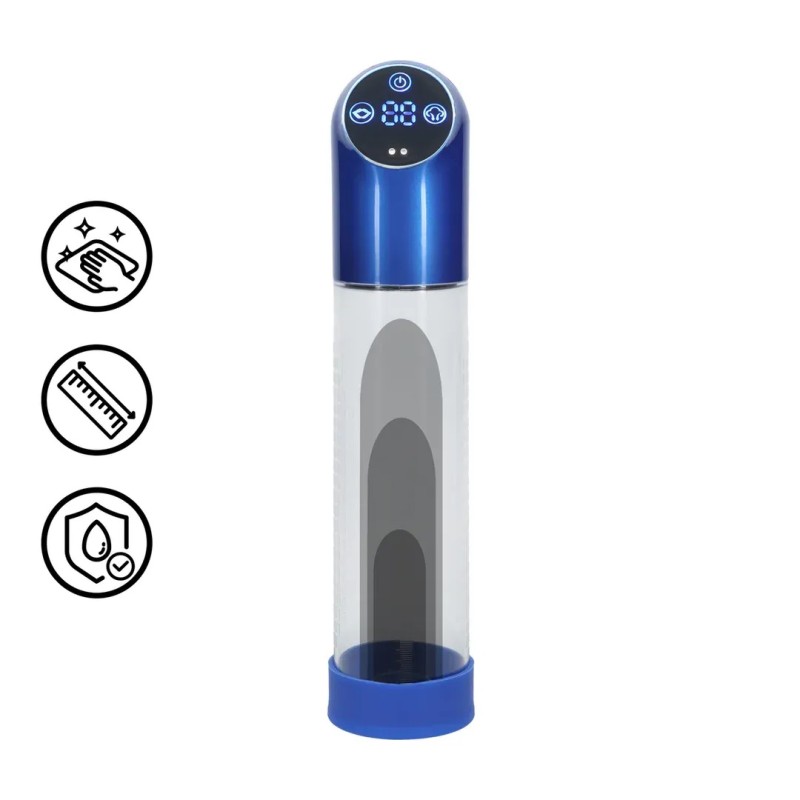 Automatic Waterproof Penis Pump - Metal Blue