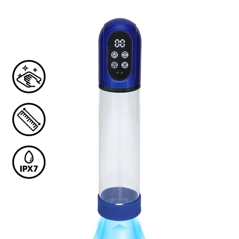 Engage | Automatic Waterproof Penis Pump and Masturbator - Metallic Blue