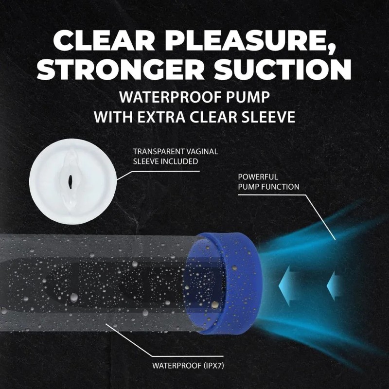 Engage | Automatic Waterproof Penis Pump and Masturbator - Metallic Blue