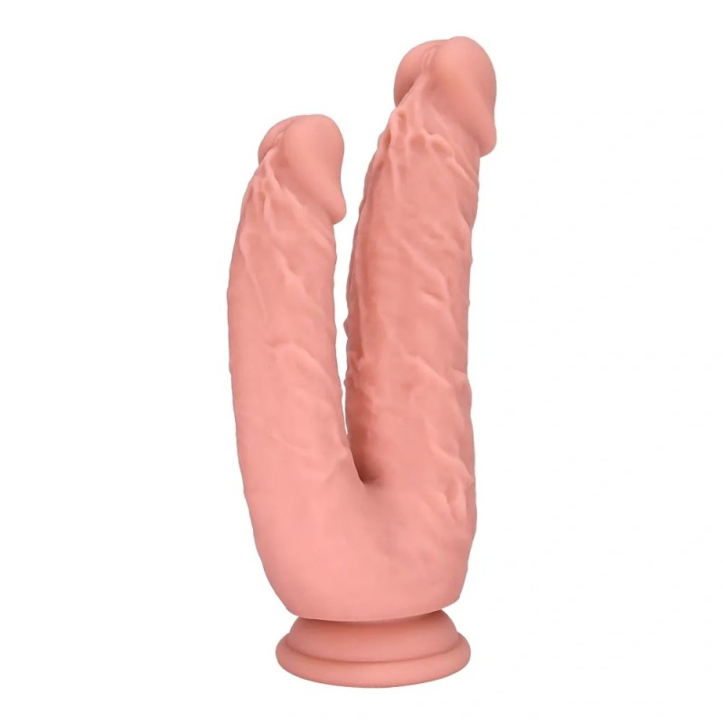 Guilty Toys | Double Dildo with Suction Cup, Liquid Silicone, Natural, 20,8cm