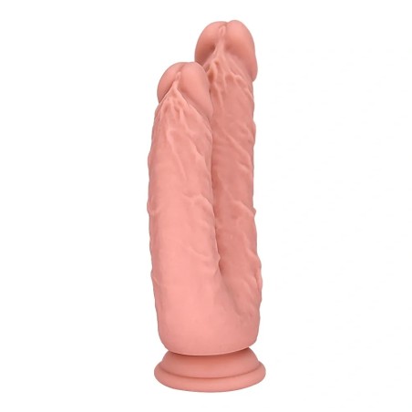 Guilty Toys | Double Dildo with Suction Cup, Liquid Silicone, Natural, 20,8cm