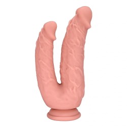Guilty Toys | Double Dildo with Suction Cup, Liquid Silicone, Natural, 20,8cm