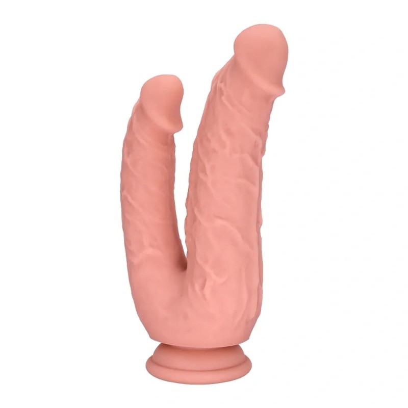 Guilty Toys | Double Dildo with Suction Cup, Liquid Silicone, Natural, 20,8cm