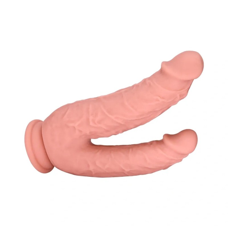 Guilty Toys | Double Dildo with Suction Cup, Liquid Silicone, Natural, 20,8cm