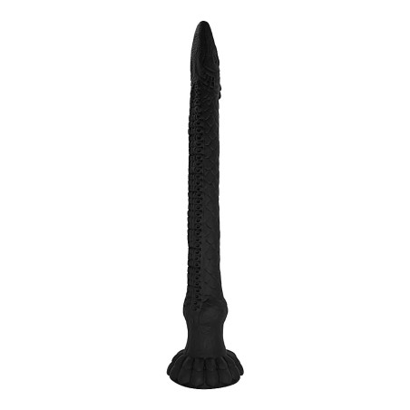 Snake Venom Anal Dildo with Suction Cup - Silicone - Black - 42cm