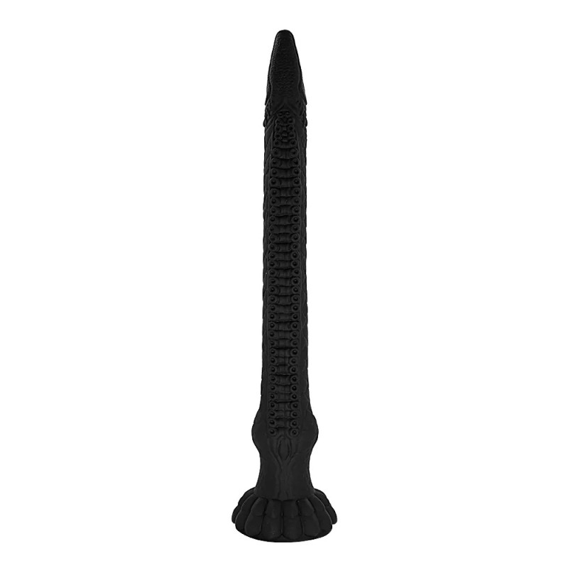 Snake Venom Anal Dildo with Suction Cup - Silicone - Black - 42cm