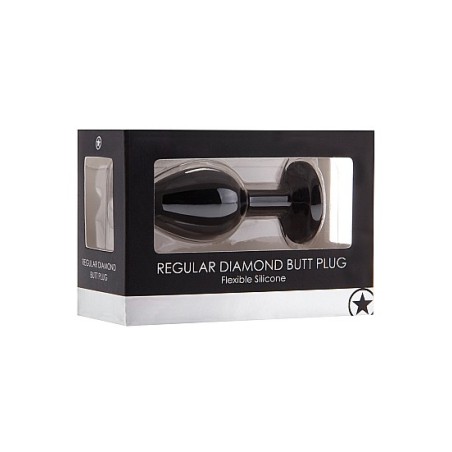 Regular Diamond Butt Plug - Black