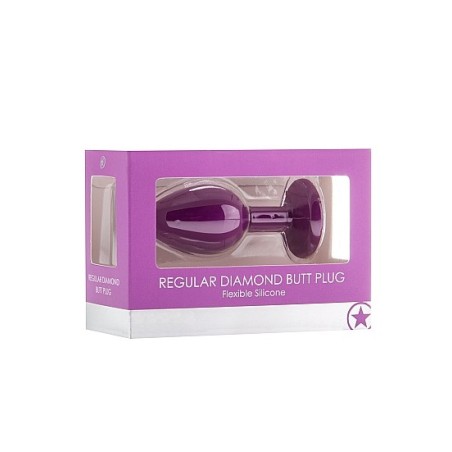 Regular Diamond Butt Plug - Purple