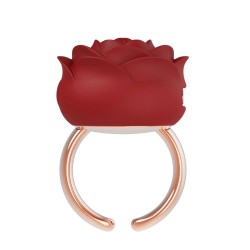 Guilty Toys | Silicone Mini Vibrator Rose Ring - 9 Vibration Modes - Red