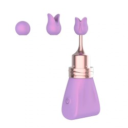 Guilty Toys | Silicone Mini Vibrator Lilac Bow with 3 Interchangeable Accessories - Lilac - 8,8cm