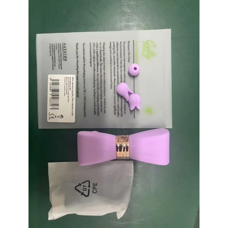 Guilty Toys | Silicone Mini Vibrator Lilac Bow with 3 Interchangeable Accessories - Lilac - 8,8cm