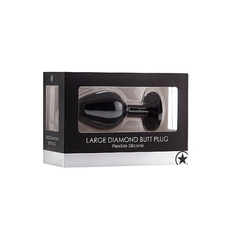 Large Diamond Butt Plug - Black