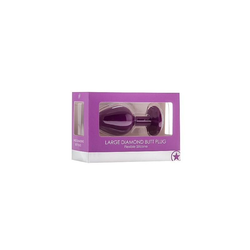 Large Diamond Butt Plug - Purple