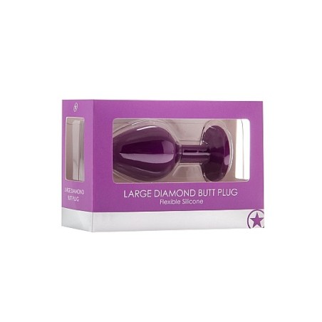 Large Diamond Butt Plug - Purple