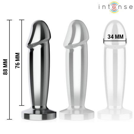 INTENSE | Anal Butt Plug 10 Vibrations - Metal - Remote Control - Small