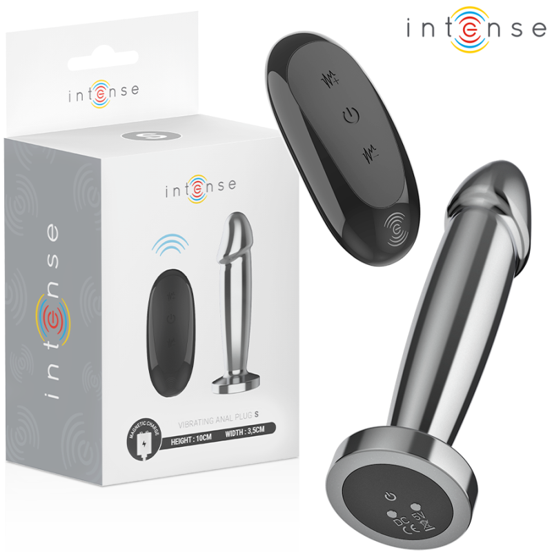 INTENSE | Anal Butt Plug 10 Vibrations - Metal - Remote Control - Small