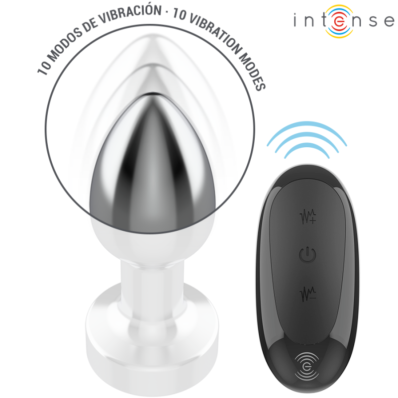INTENSE | Vibrating Anal Butt Plug - Metal - Remote Control - Small