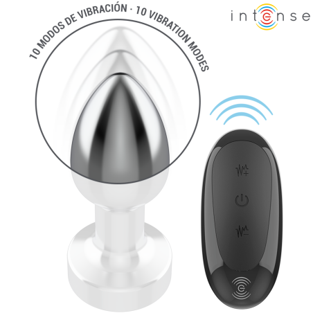 INTENSE | Vibrating Anal Butt Plug - Metal - Remote Control - Small