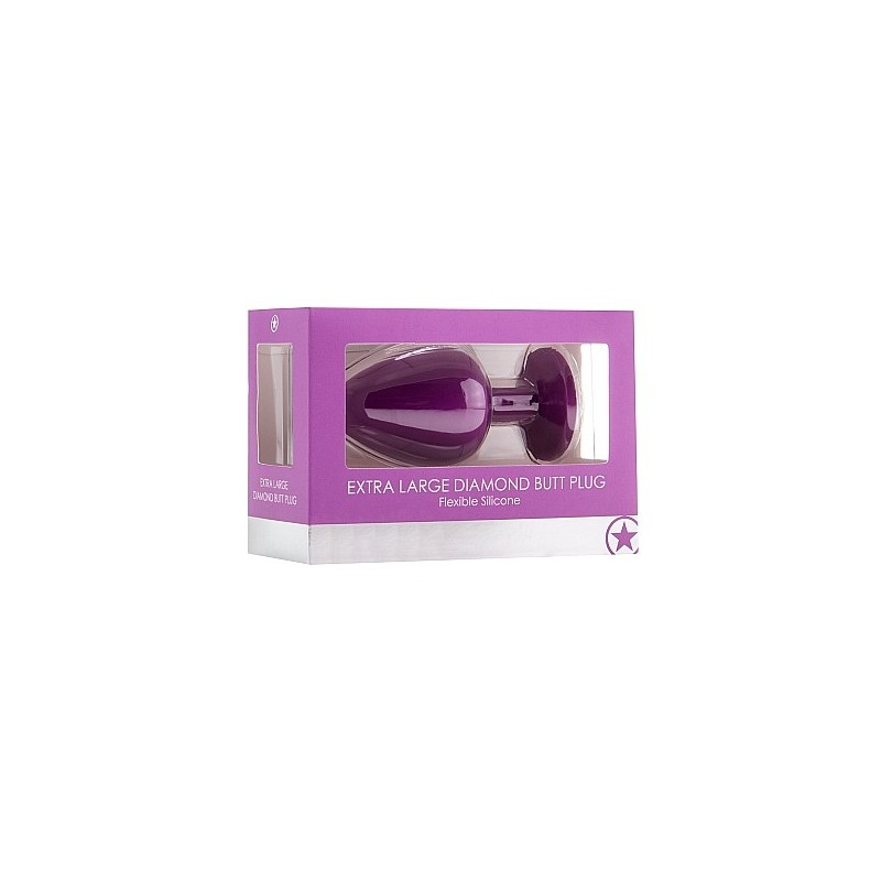 Extra Large Diamond Butt Plug - Purple
