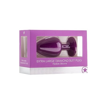 Extra Large Diamond Butt Plug - Purple