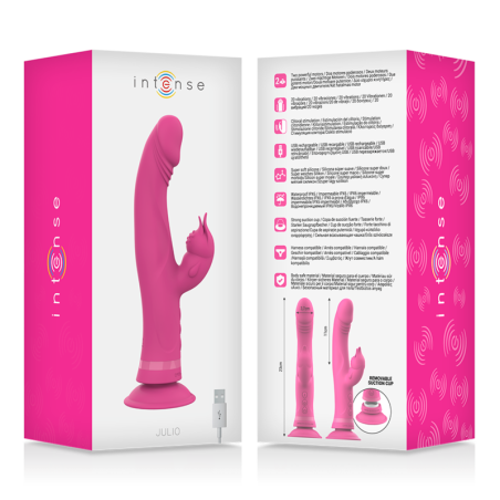 INTENSE | JULIO | Silicone Rabbit Vibrator - Pink