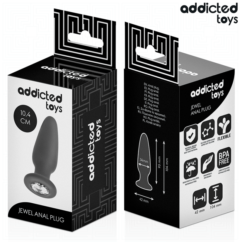 ADDICTED TOYS | Silicone Anal Plug With Jewel Medium 10cm