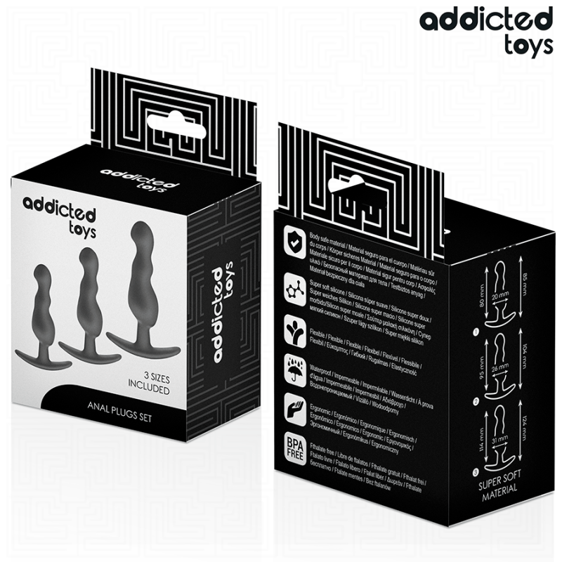 ADDICTED TOYS | Set Πρωκτικές Σφήνες Σιλικόνης - Model 1