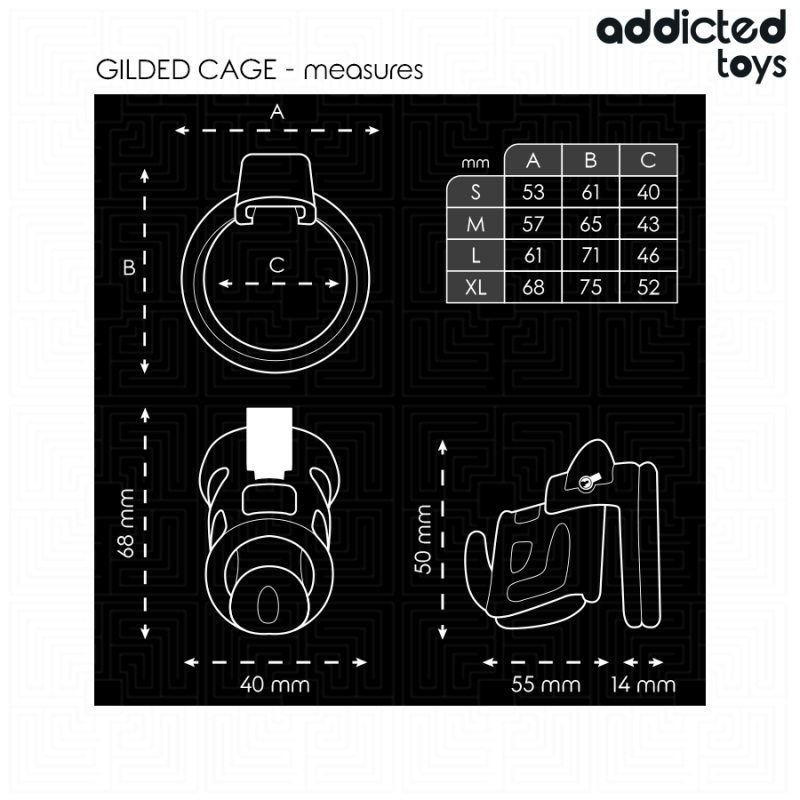 ADDICTED TOYS | LOCKED - GILDEN CAGE | Penis Cage 8,5cm