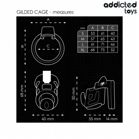 ADDICTED TOYS | LOCKED - GILDEN CAGE | Penis Cage 8,5cm