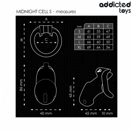 ADDICTED TOYS | LOCKED - MINDNIGHT CELL | Penis Cage Size Small