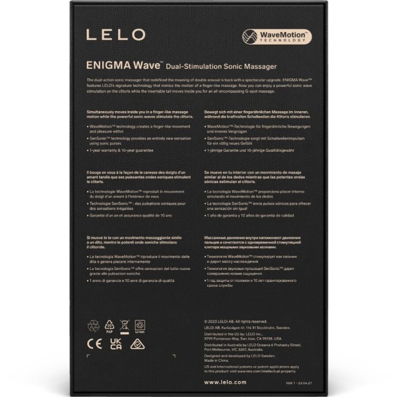 LELO | ENIGMA WAVE | Massager Σιλικόνης Τριπλής Δράσης - Μαύρος