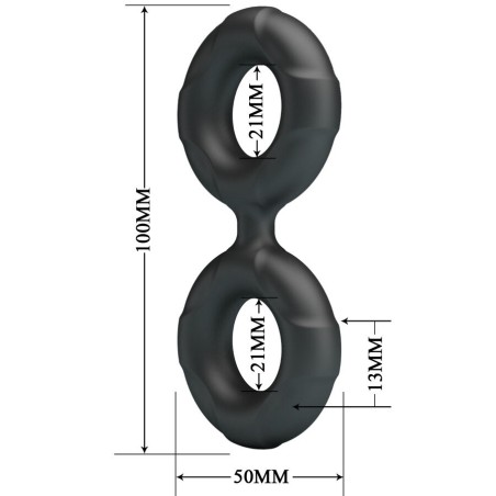 CRAZY BULL | RADWAN | DOUBLE SILICONE COCK RING MODEL 19