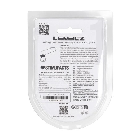 Liquid Silicone Ball Strap - Medium - 34mm - Μαύρο