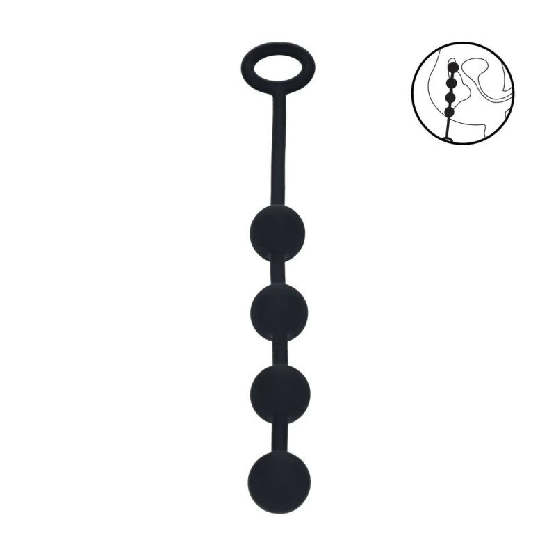 Round Silicone Anal Balls - Small - 2cm - Black