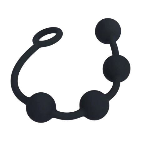 Round Silicone Anal Balls - Medium - 3cm - Black