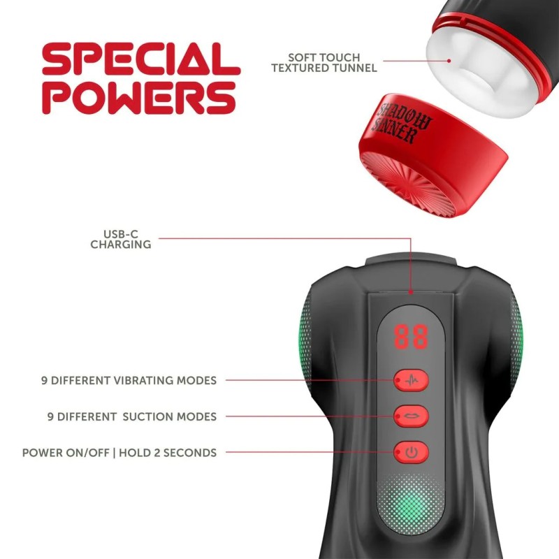 MASTURS | Raven | Shadow Sinner | Multi Function Αυνανιστήρι