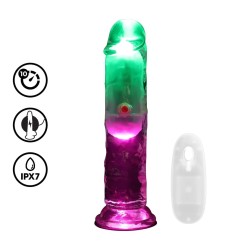 LED Vibrating Straight Cock - 15 cm - Transparent