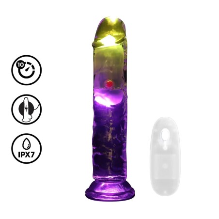 LED Vibrating Straight Cock - 18 cm - Transparent