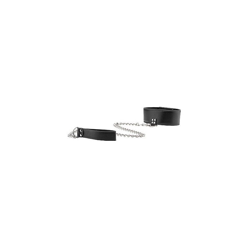 Reversible Collar with Leash - Black